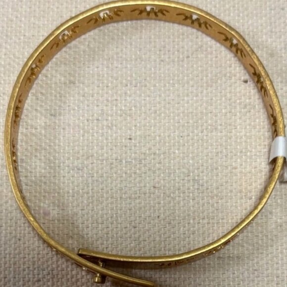 NWOT MADEWELL Eye Cut Out Tracecraft Bangle Bracelet Gold Plated Brass Sun Boho - Picture 2 of 3